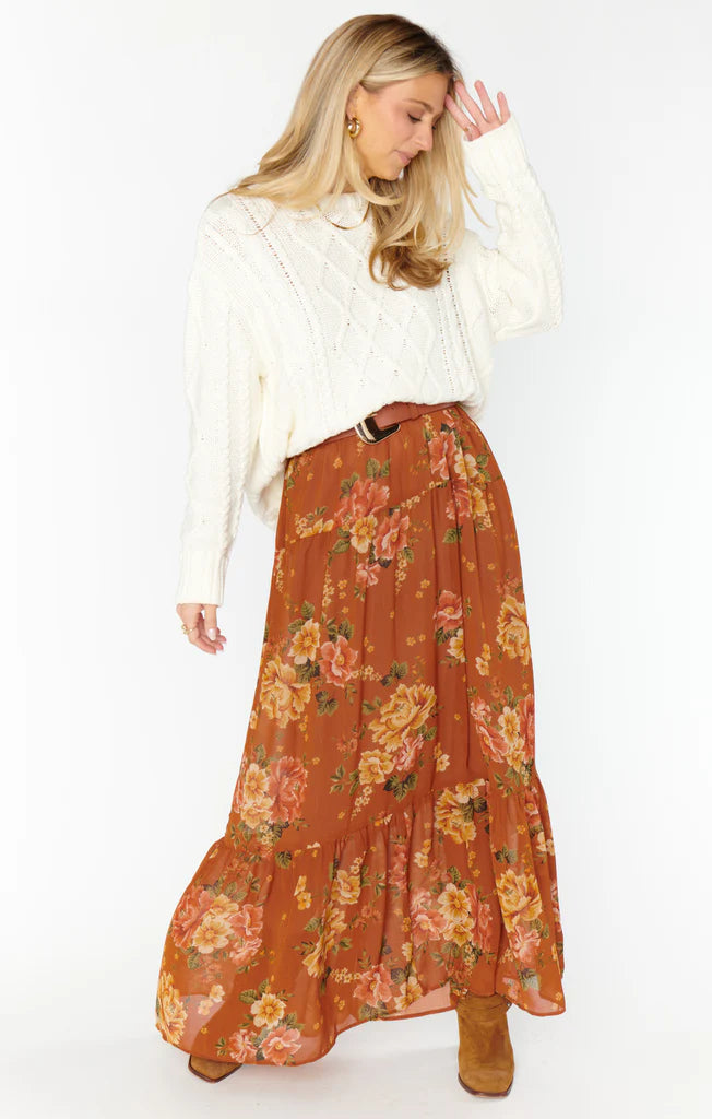 Show Me Your Mumu Larina Midi Skirt in Garden Harvest