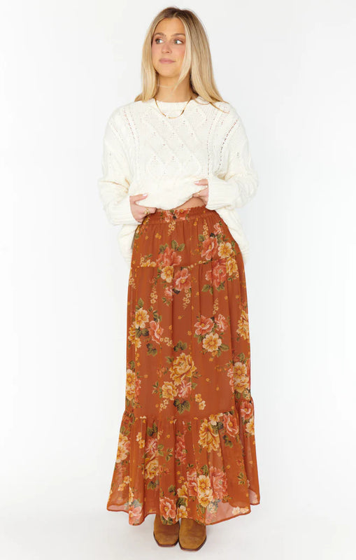 Show Me Your Mumu Larina Midi Skirt in Garden Harvest