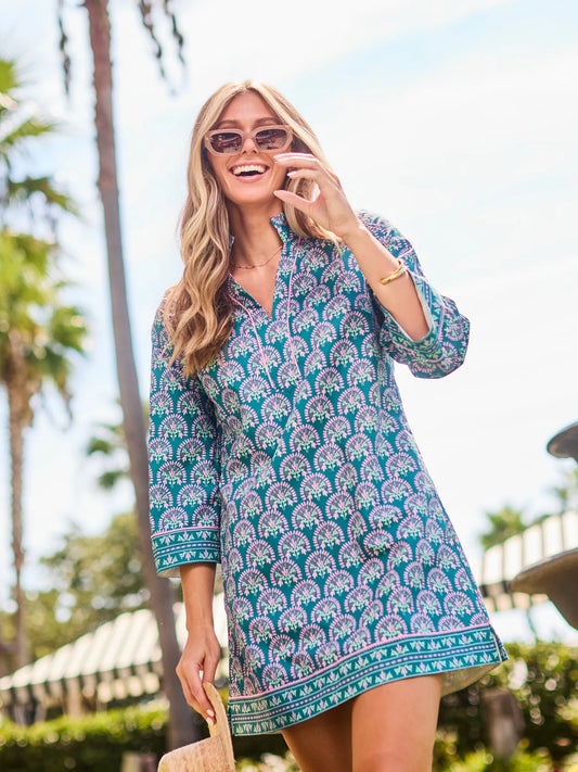 Brenda Dress in Sunshower Flora Ocean