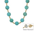 Medium Marble Ball Gold Bead Necklace