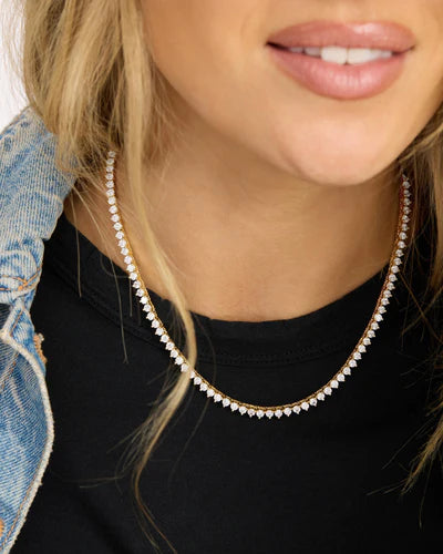 Melinda Maria Not Your Basic Tennis Necklace in Gold