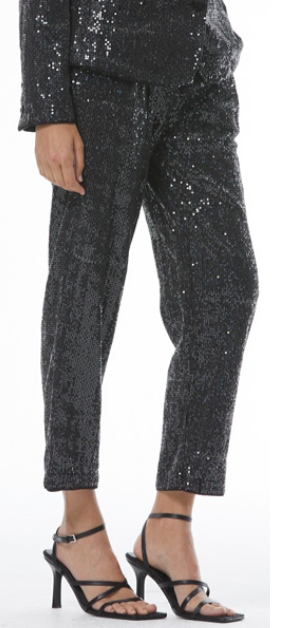 YFB Isaac Trouser Pants in Black Sequin