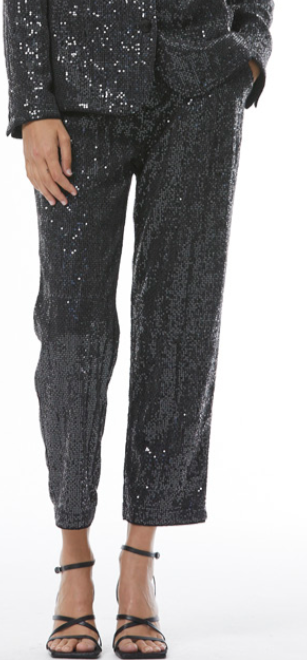 YFB Isaac Trouser Pants in Black Sequin