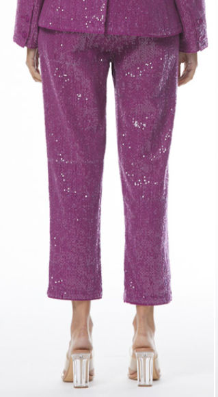 YFB Isaac Trouser Pants in Purple Sequin