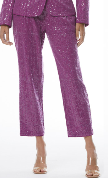 YFB Isaac Trouser Pants in Purple Sequin