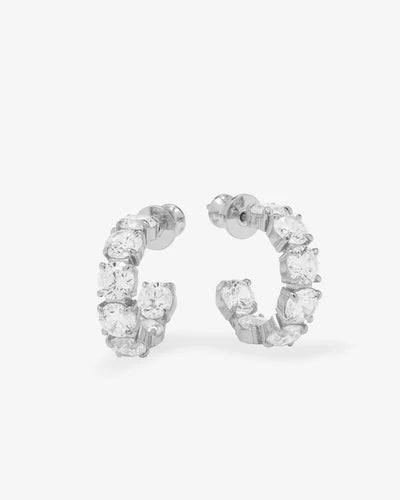 Melinda Maria Oh She Fancy Hoops .75" in Silver