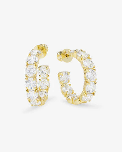 Melinda Maria Oh She Fancy Hoops 1" in Gold