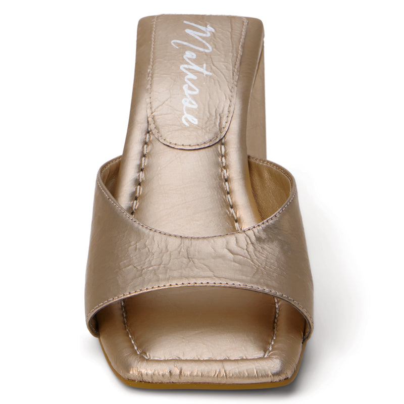 Matisse Footwear Regan Heel in Metallic Champagne