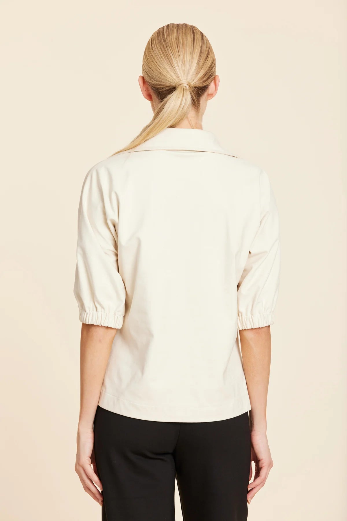 Dolce Cabo Suede V-Neck Top in Beige