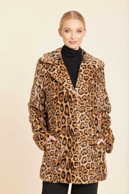 Dolce Cabo Faux Fur Leopard Coat