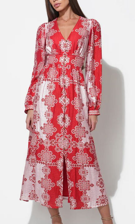 Adelyn Rae Athena V-Neck Maxi Dress