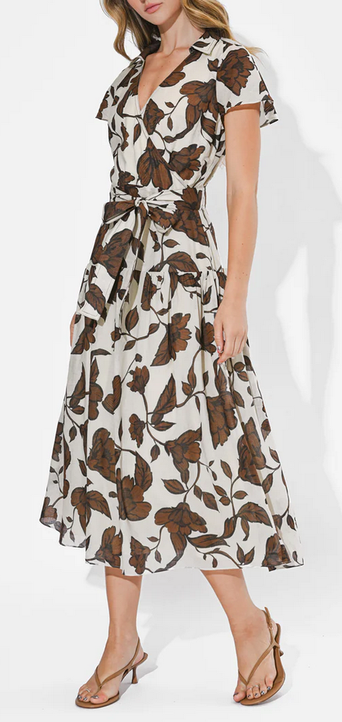 Adelyn Rae Taylor Flowy Wrap Midi Dress