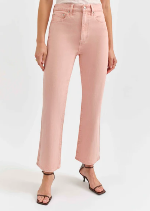 Daze Soho High Rise Flare Leg in Color Rosewater
