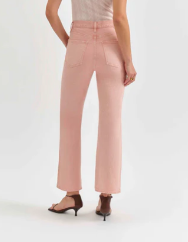 Daze Soho High Rise Flare Leg in Color Rosewater