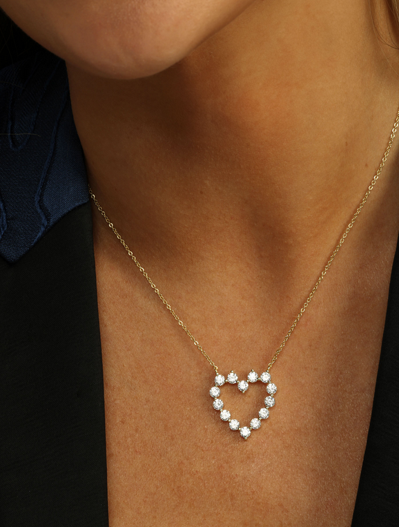 Melinda Maria She's an Icon Small Heart Necklace in Gold