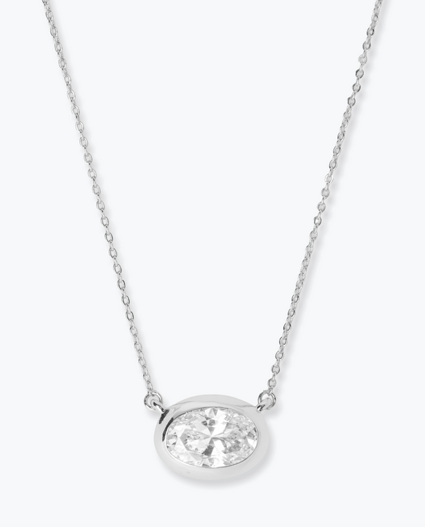 Melinda Maria She's a Boss Pendant Necklace in Silver