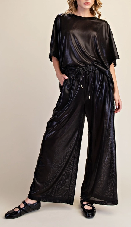 Oversized Lurex Blouse in Black