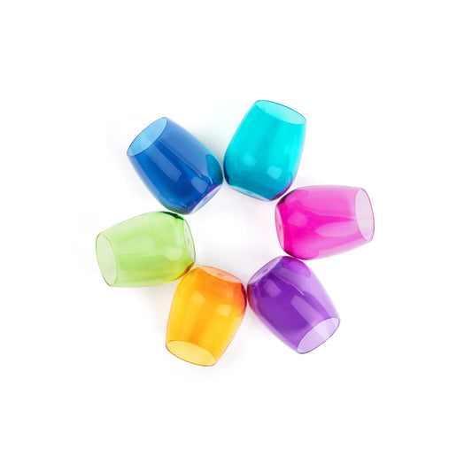 Acrylic Unbreakable Stemless Wine Glasses Set of 6 in Jewel