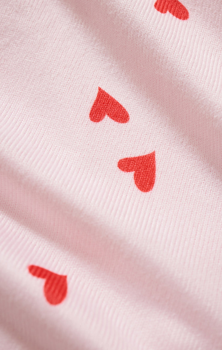 Z Supply Love First Heart Shorts in Pink Marshmellow