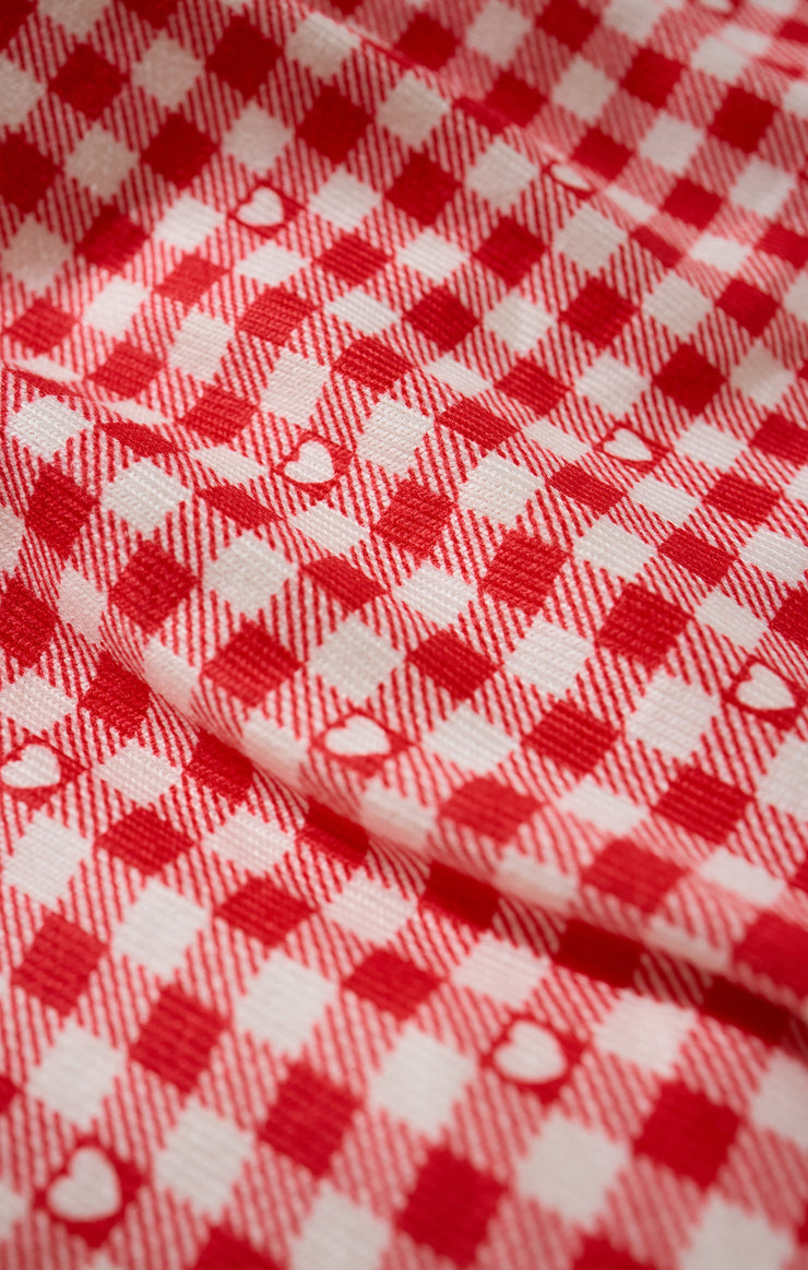 Z Supply Gingham PJ Top in Kiss Me Red
