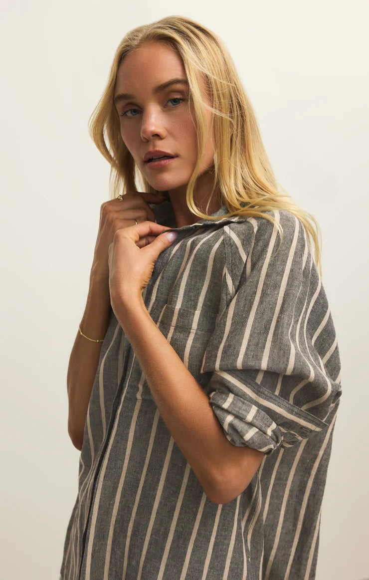 Z Supply The Perfect Line Striped Top in Black