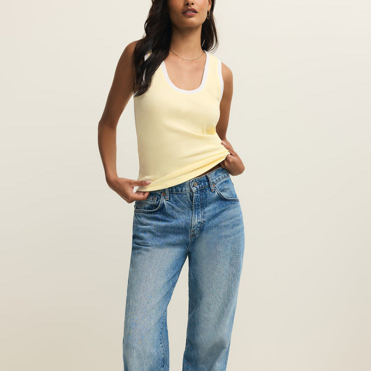 Z Supply Sirena Colorblock Rib Tank in Pineapple