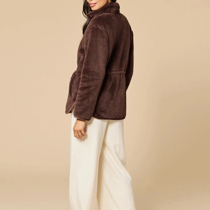 Softies Dreamplush Zip Front Tunic in Espresso