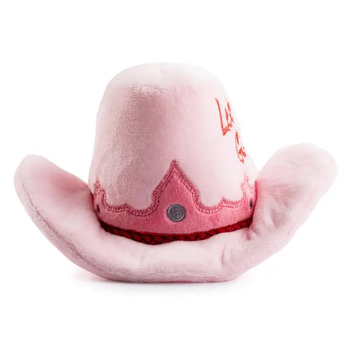 Cowgirl Hat Dog Toy in Pink Let's Go Girls