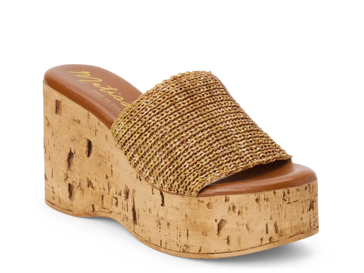 Matisse Footwear Atlantic Platform Wedge in Tan Raffia