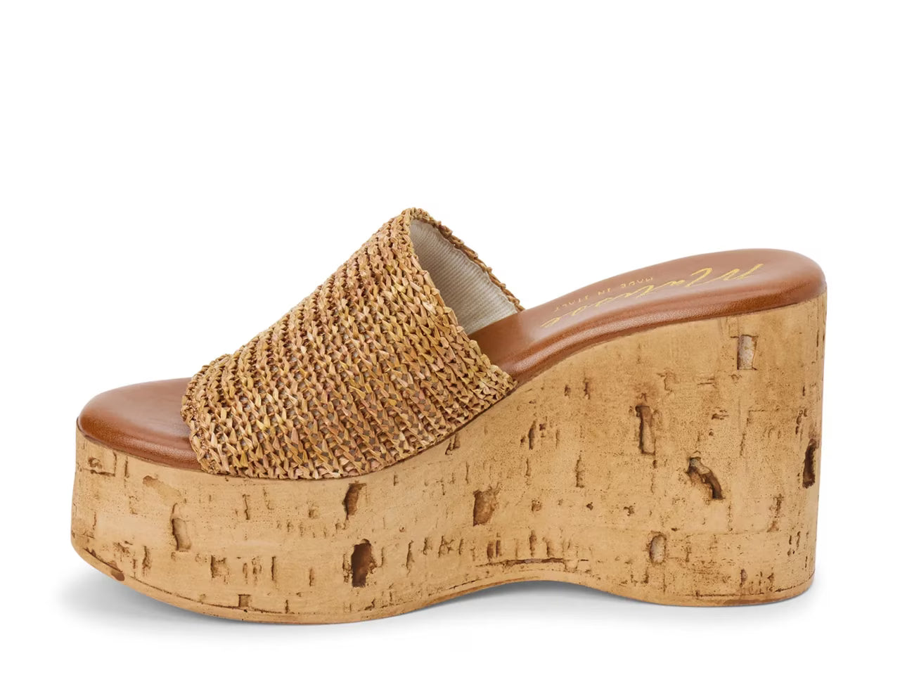 Matisse Footwear Atlantic Platform Wedge in Tan Raffia