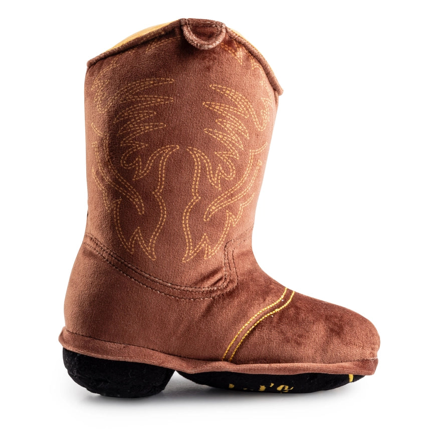 Cowboy Boot Dog Toy in Brown Let's Get Rowdy