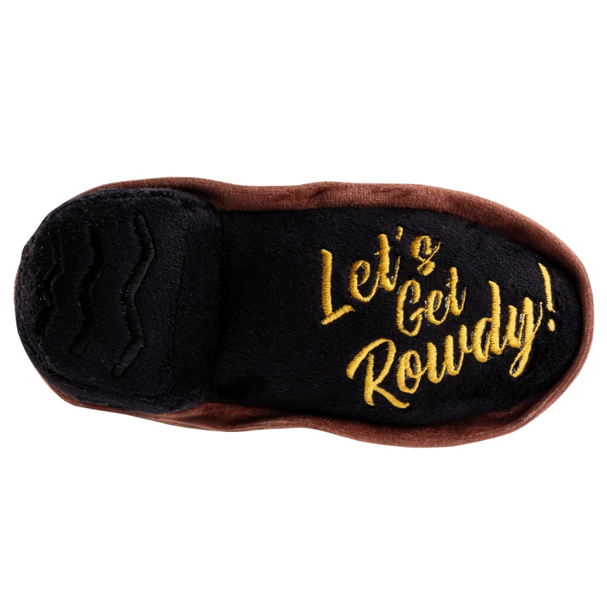 Cowboy Boot Dog Toy in Brown Let's Get Rowdy