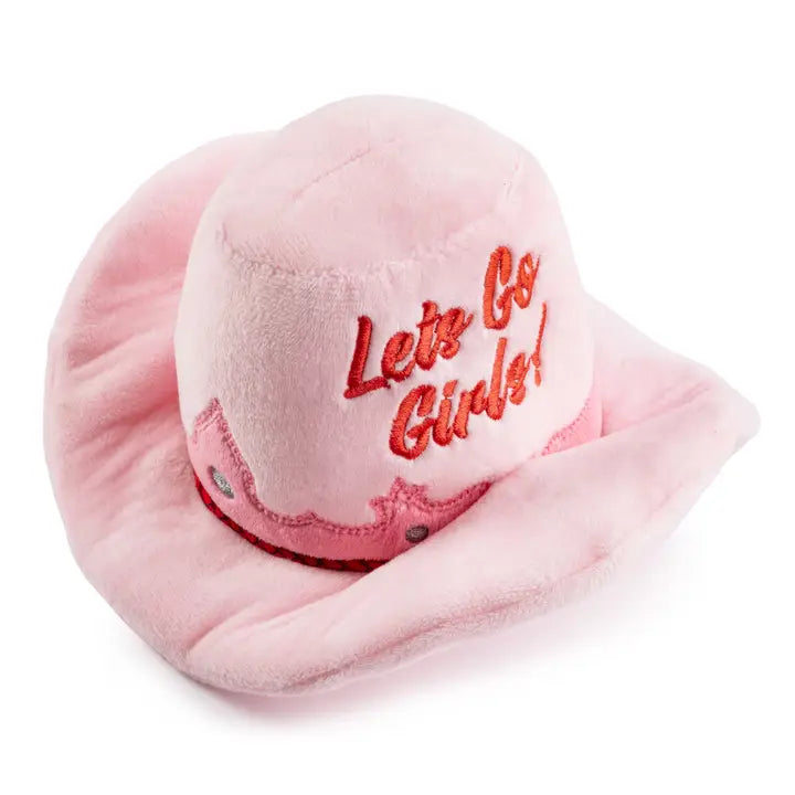 Cowgirl Hat Dog Toy in Pink Let's Go Girls