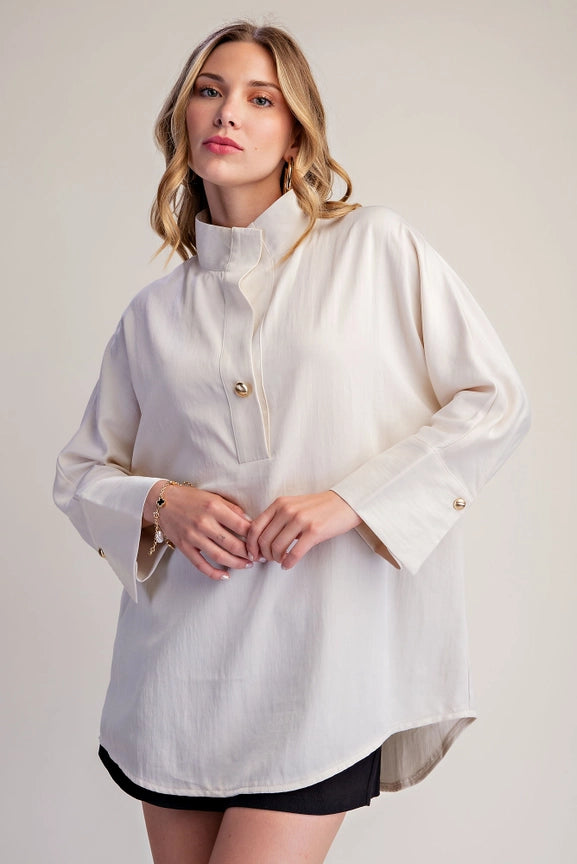 Ivory Silky Dolman Blouse