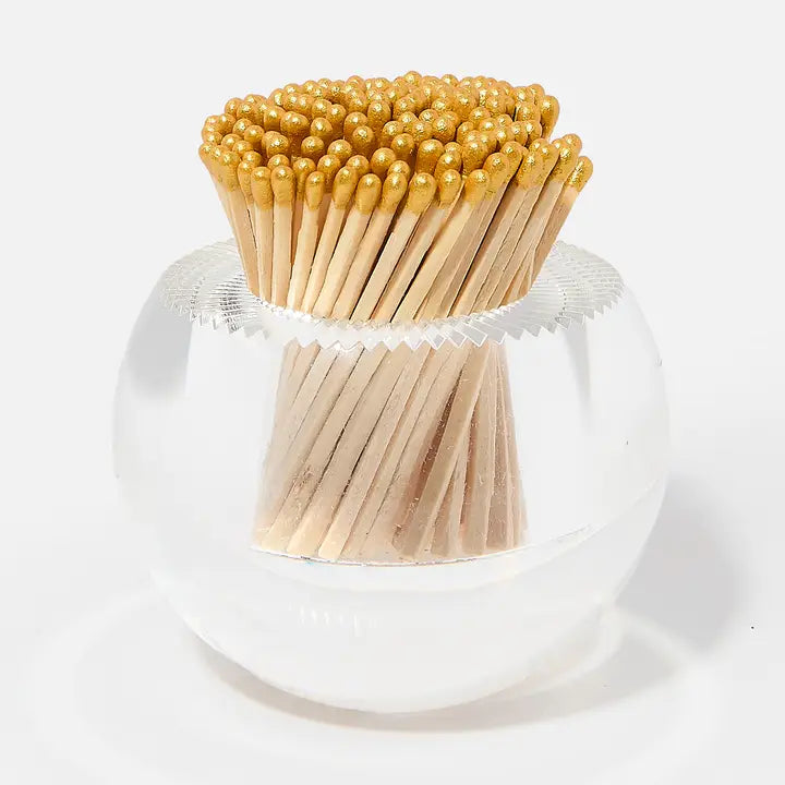 Acrylic Round Match Striker with Gold Matches
