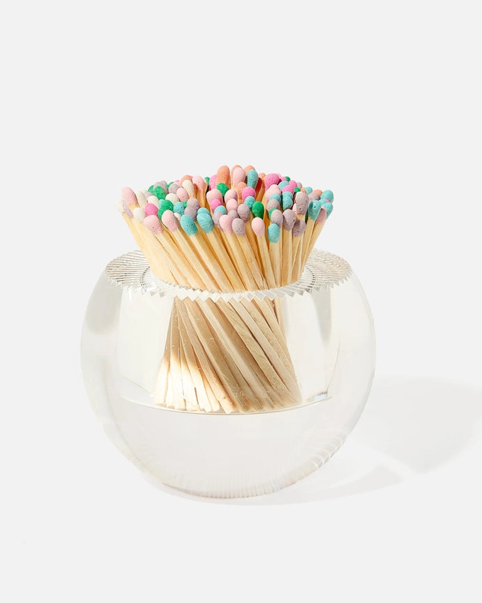 Acrylic Round Match Striker with Confetti Matches