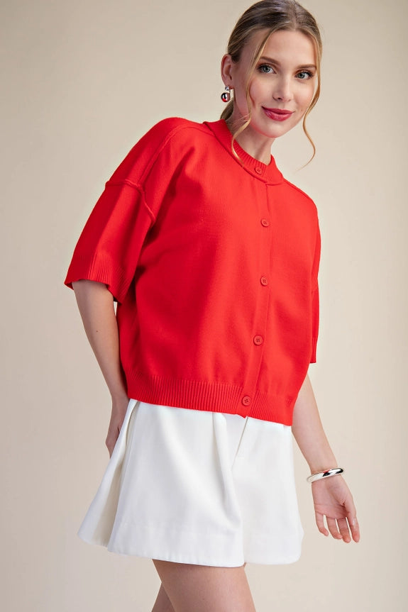 Everyday Cardi in Red