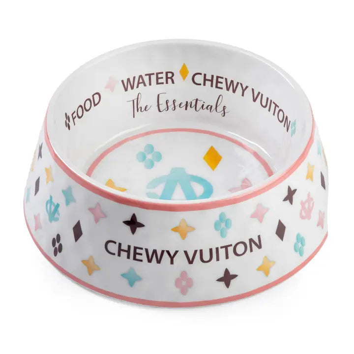 Chewy Vuitton Colorful Dog Bowl