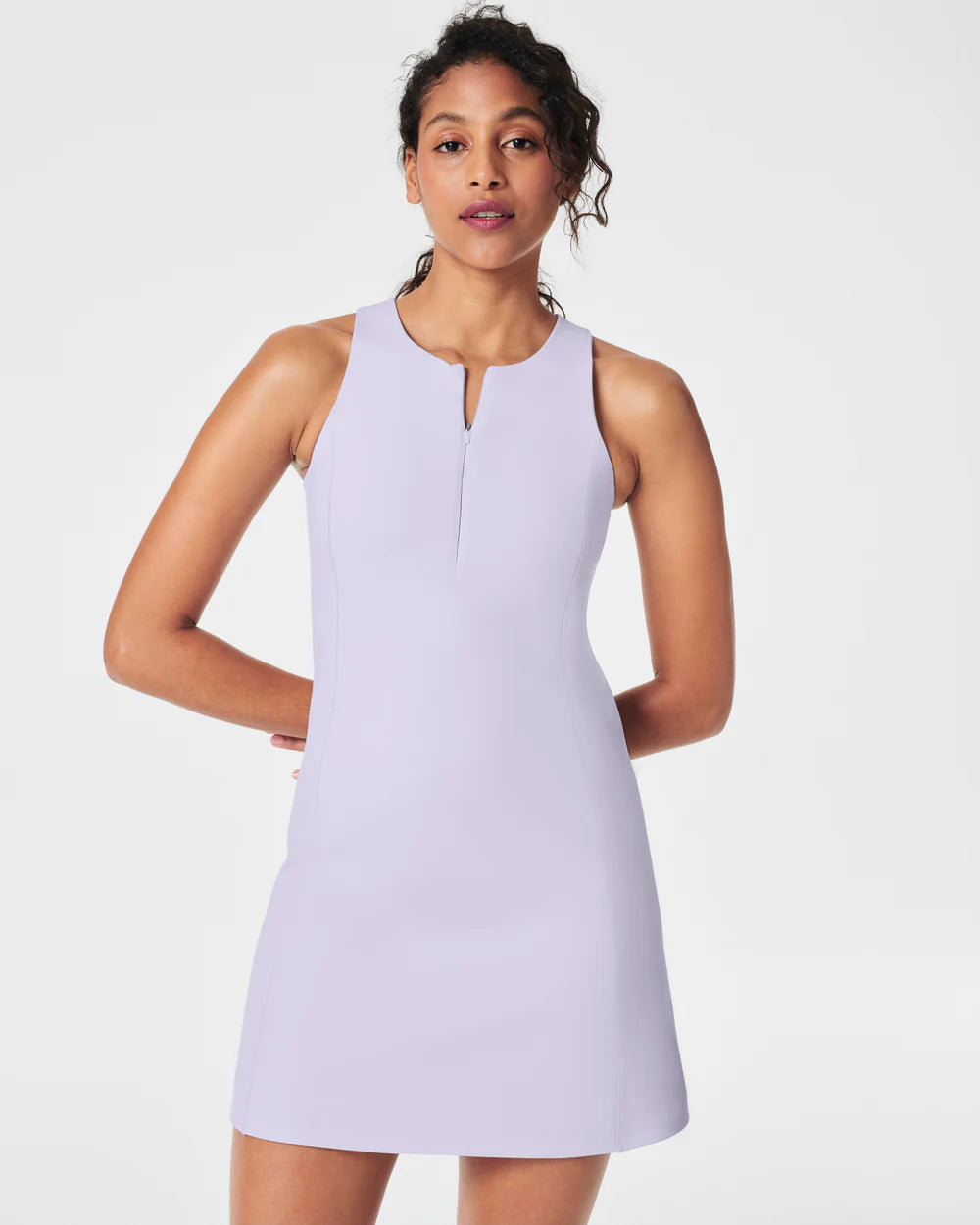 Spanx Get Moving Zip Front Racerback Dress in Violet Air