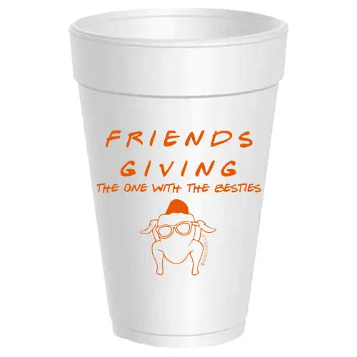 Set of 10 Styrofoam Cups in Friends Giving