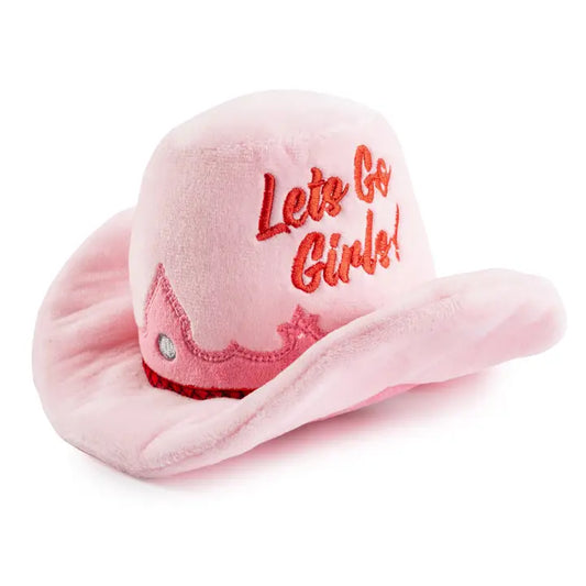 Cowgirl Hat Dog Toy in Pink Let's Go Girls