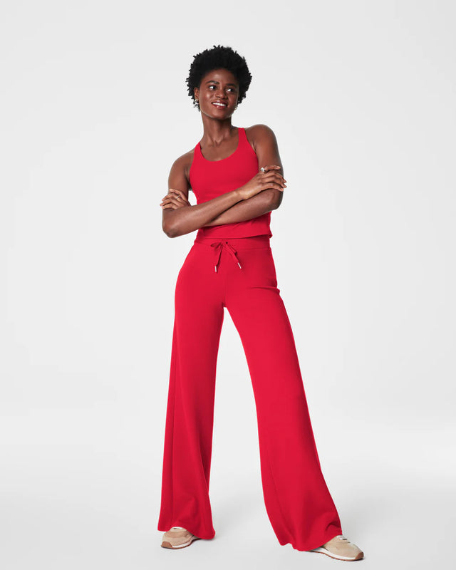 Spanx Air Essentials Wide Leg Flare Pants in Red