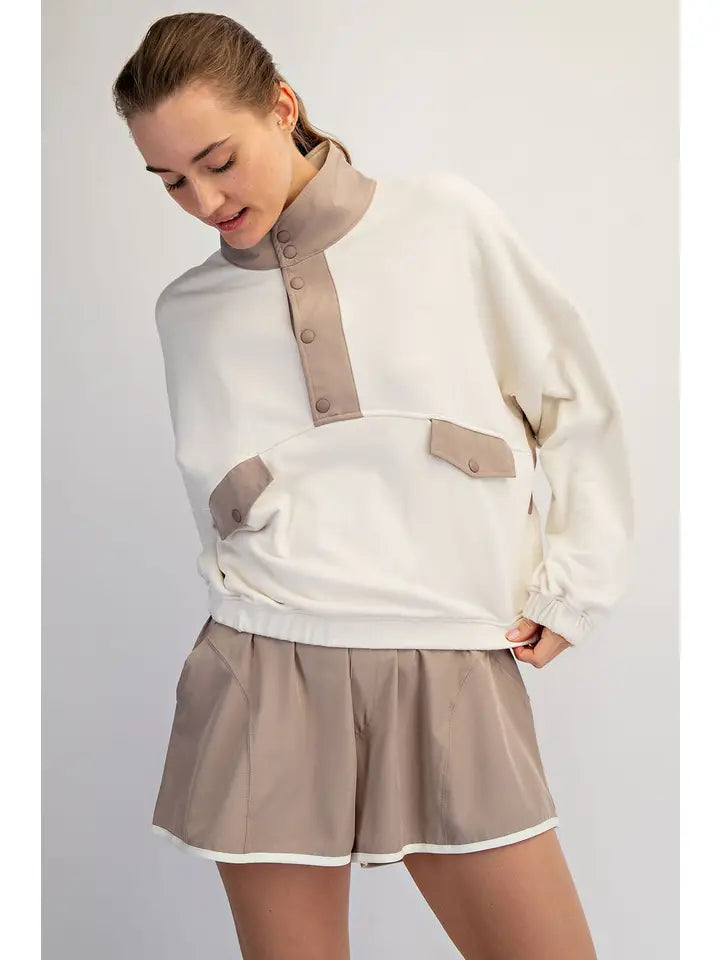 French Terry Athleisure Set in Mocha/Tan