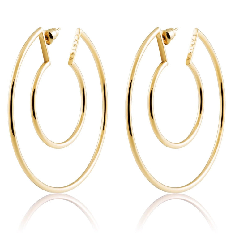 Sahira Jewelry Faye Cut Out Hoops in Gold