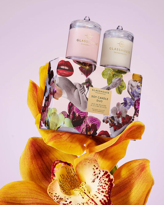 Glasshouse Fragrances Candle Duo in Radiance in Bloom/Velvet Rhapsody