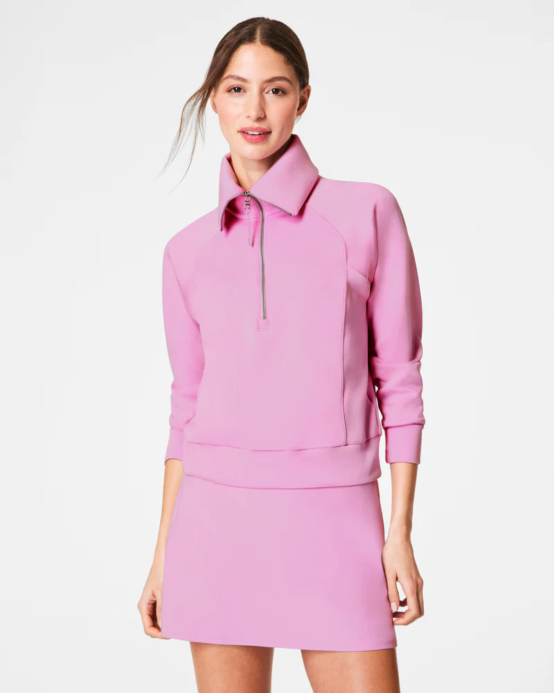 Spanx Air Essentials Half Zip Pullover in Petunia