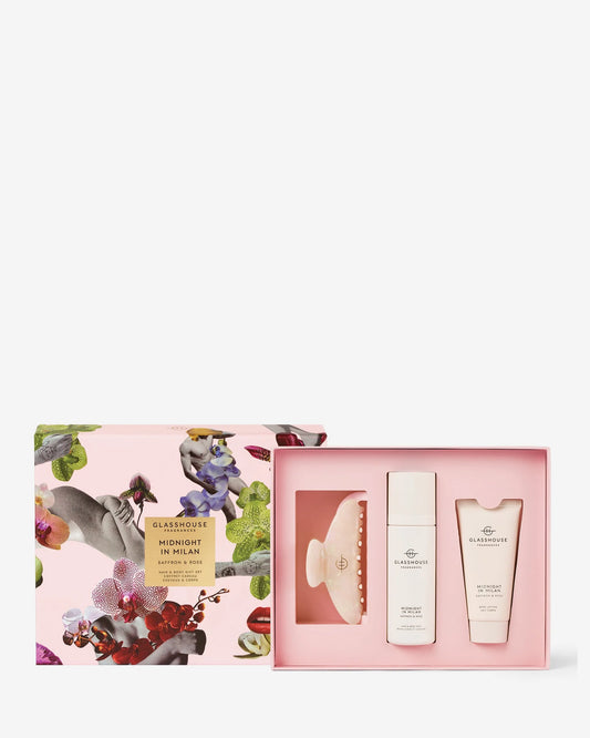 Glasshouse Fragrances Hand & Body Lotion & Hair Clip Gift Set in Midnight in Milan