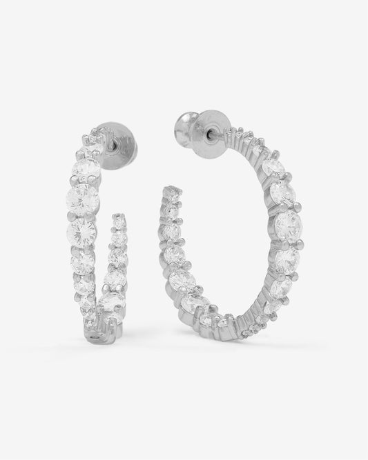 Melinda Maria Oh She Fancy Gradual Hoops in Silver