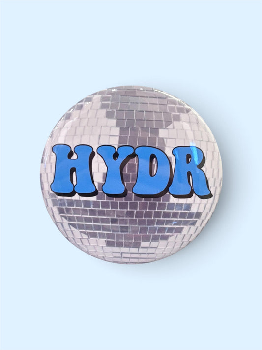 Gameday Button in HYDR Disco Ball
