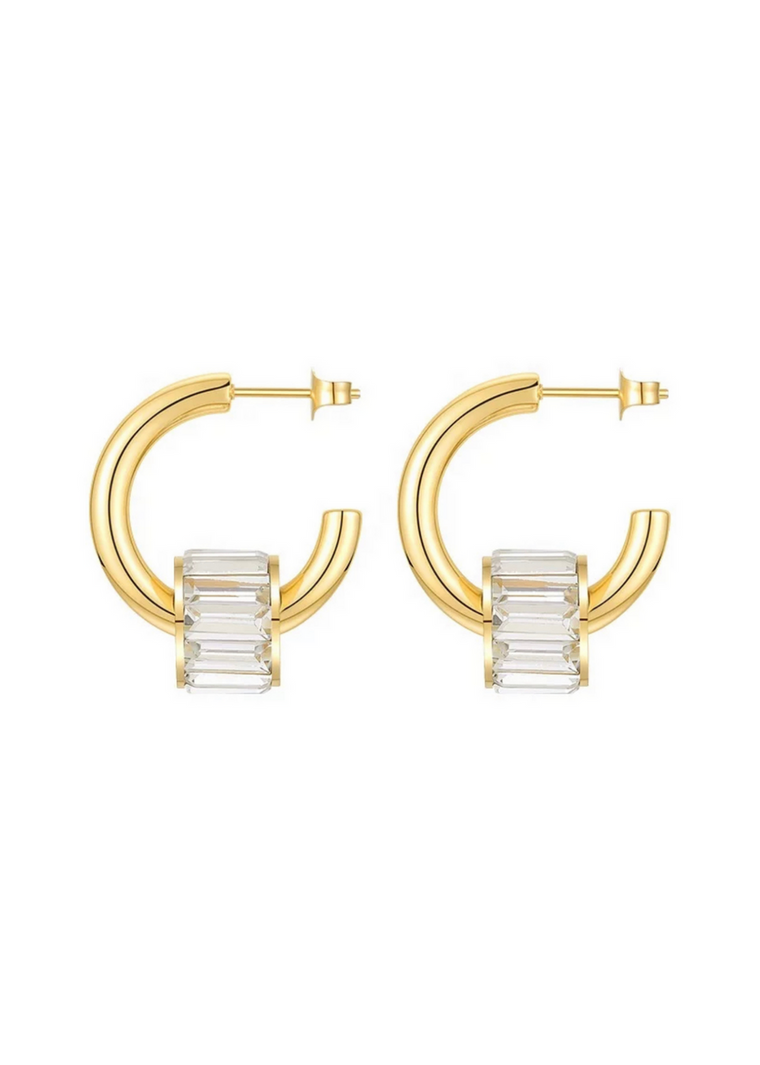 Cylinder Hoops in Gold